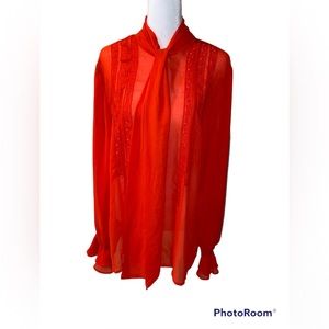 Eva Mendes Red Long Sleeve Top Size L